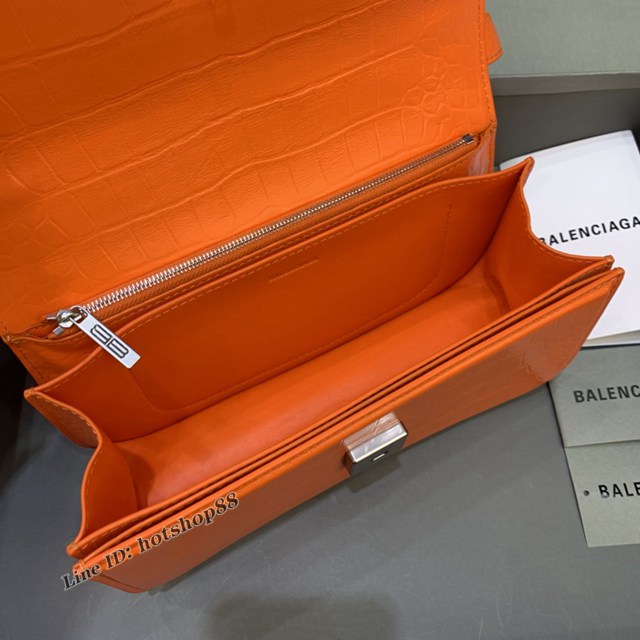 Balenciaga專櫃爆款大號鱷魚橙肩背包 巴黎世家新款Gossip bag斜挎包 fyj1305
